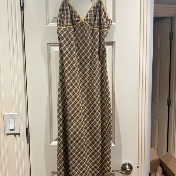 Insight Brown and Yellow Plaid Maxi Dress - Picture 2 of 4